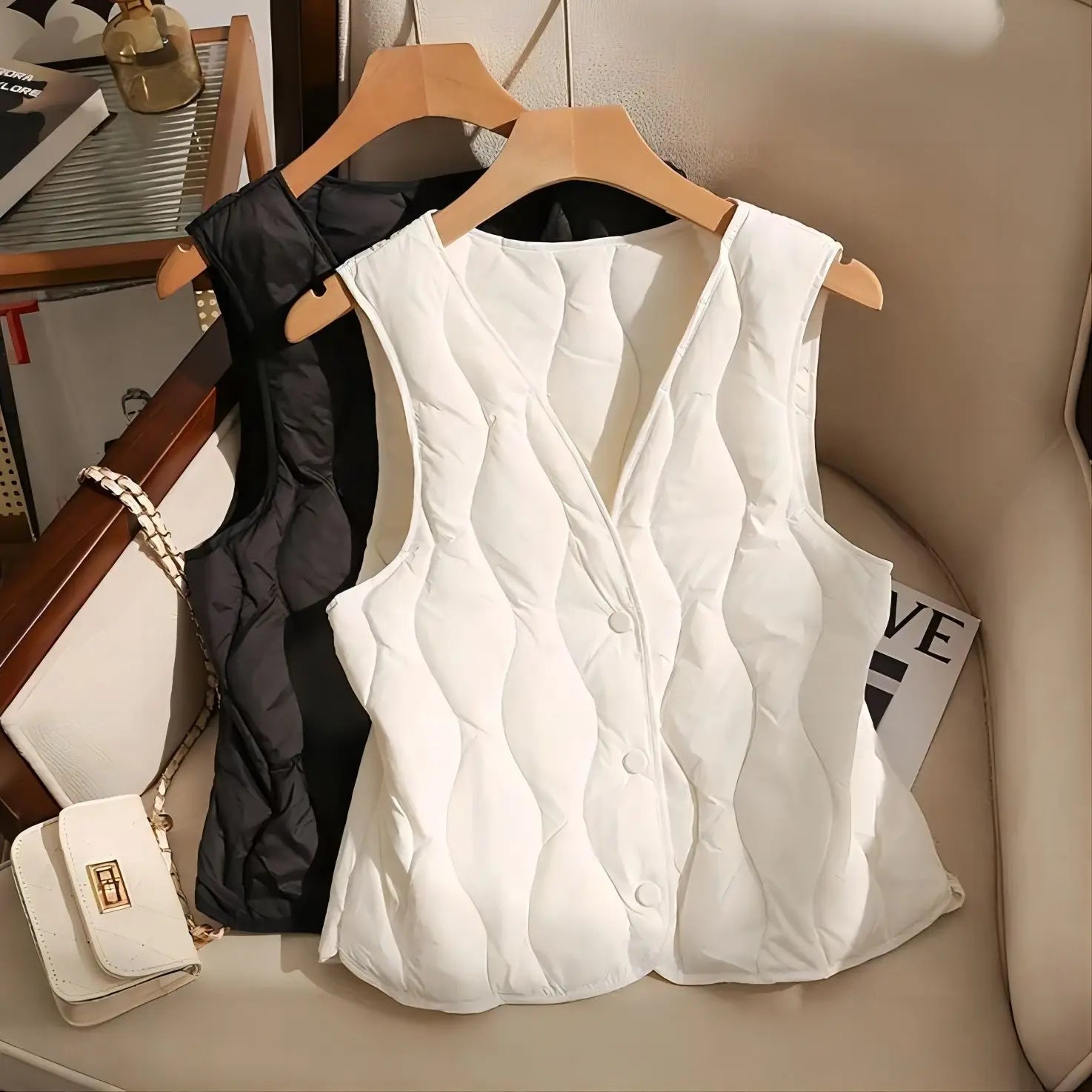 Autumn Winter New Fashion V-neck Waistcoat Down Coats Women's Clothing Loose Warm Korean Simplicity All-match Popularity Tops RT220