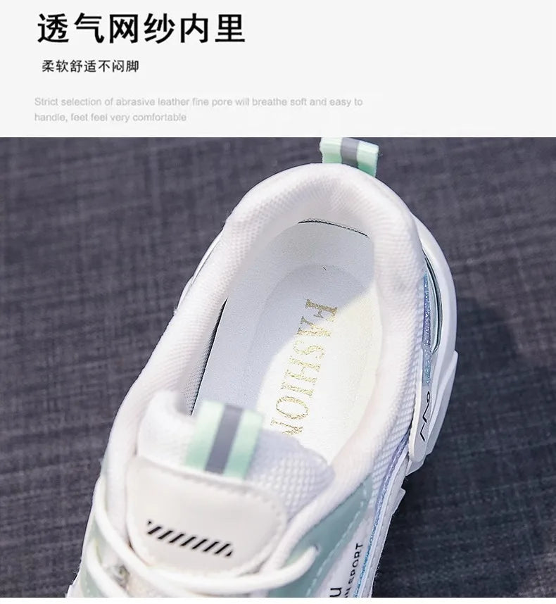 2025 Sneakers Women Platform Flat Shoes Woman Shoes Green Casual Trainers Ladies Chunky Sneakers Women Shoes RT220