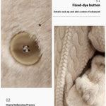 Women Fur Cardigan Thickened Long2025Spring And Autumn V-neck Jacket Female Loose Simple Leisure With Buttons Faux Fur Mink Coat RT220