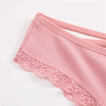 Women Cotton Panties 3PC Sexy Lace Brazilian Panties Cotton Low Rise Underwear for Female Bow Hollow Out Soft Intimates Lingerie RT220