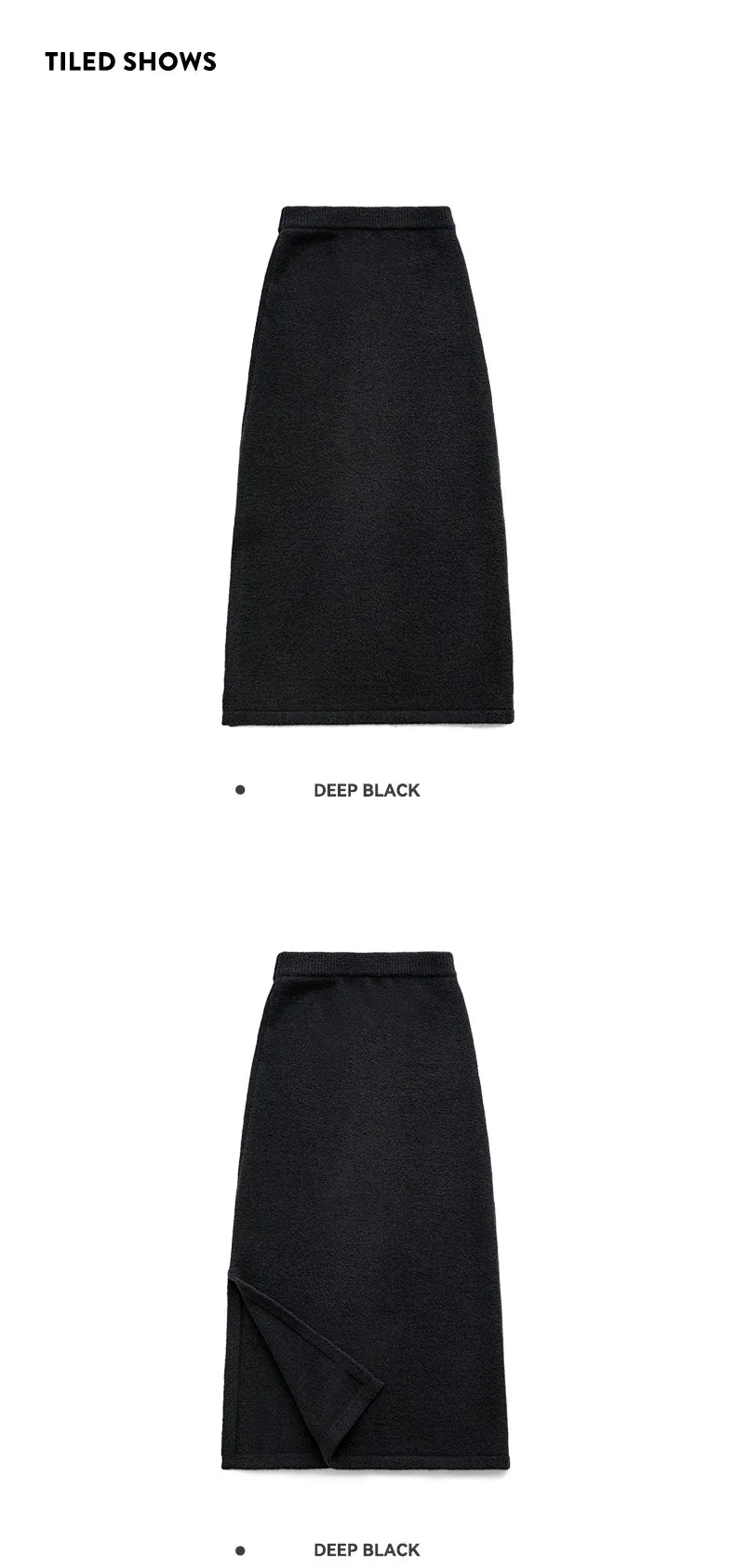 Maden Retro Knitted Skirt Solid Color Slit Fit with Single-side Slit Versatile A - line Skirt for Women's Autumn and Winter RT220