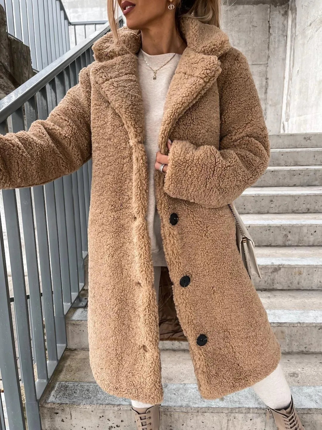 Women Faux Fur Thin Long Coat Warm Autumn Winter Teddy Female Casual Coat Oversized Soft Fluffy Fleece Jackets Overcoat RT220