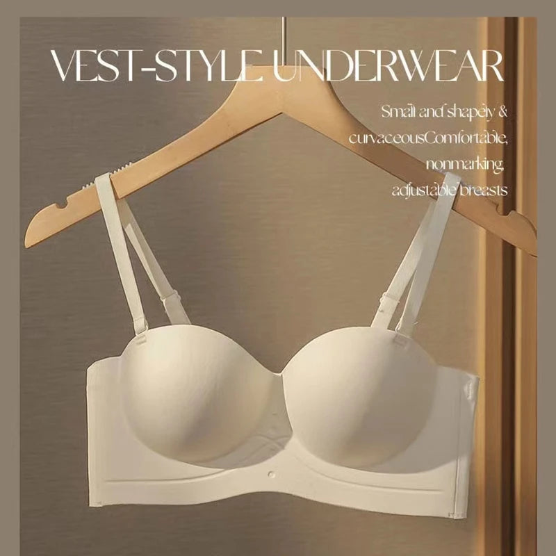 Women's Bra  Half Cup Push Up Small Breasts Show Bigger Side Breasts Seamless Sling Bra No Wires Sexy Sling Bra RT220