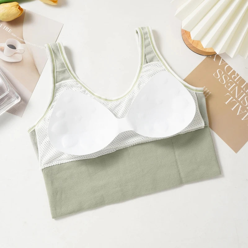 Bras For Women Sports Fitness Seamless Bra Tops Full Coverage Female Removable Wireless Bralette Breathable Bra RT220