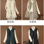 Women Sleeveless X-long Ultra Light Down Jackets 2024 New Arrivals Autumn Winter Korean Fashion V-neck Liner Vest Down Coats 3XL RT220