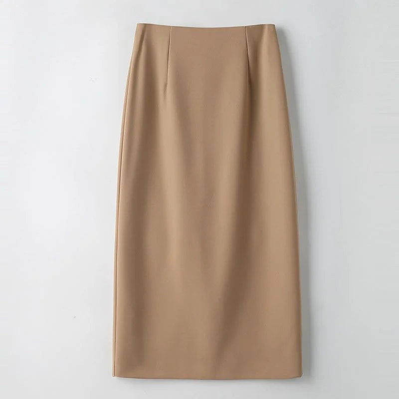 Office Lady Fashion Slim Solid Skirt Koreon Clothing Spring Summer Streetwear New High Waist Elegant Straight Midi Casual Skirts RT220