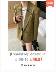 [LANMREM] Faux Fur Thick Warm Coats Lapel Single Breasted Office Lady Elegant Female Outwear Fashion 2025 Winter New 26C1095 RT220