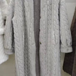 Women Fur Cardigan Thickened Long 2024Autumn Winter V-neck Jacket Female Loose Simple Leisure With Buttons Casual Faux Fur Coat RT220