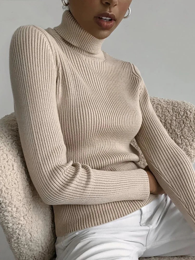 Women Fall Turtleneck Sweater Knitted Soft Pullovers Cashmere Jumpers Basic Soft Sweaters For Women 2025 Autumn Winter RT220