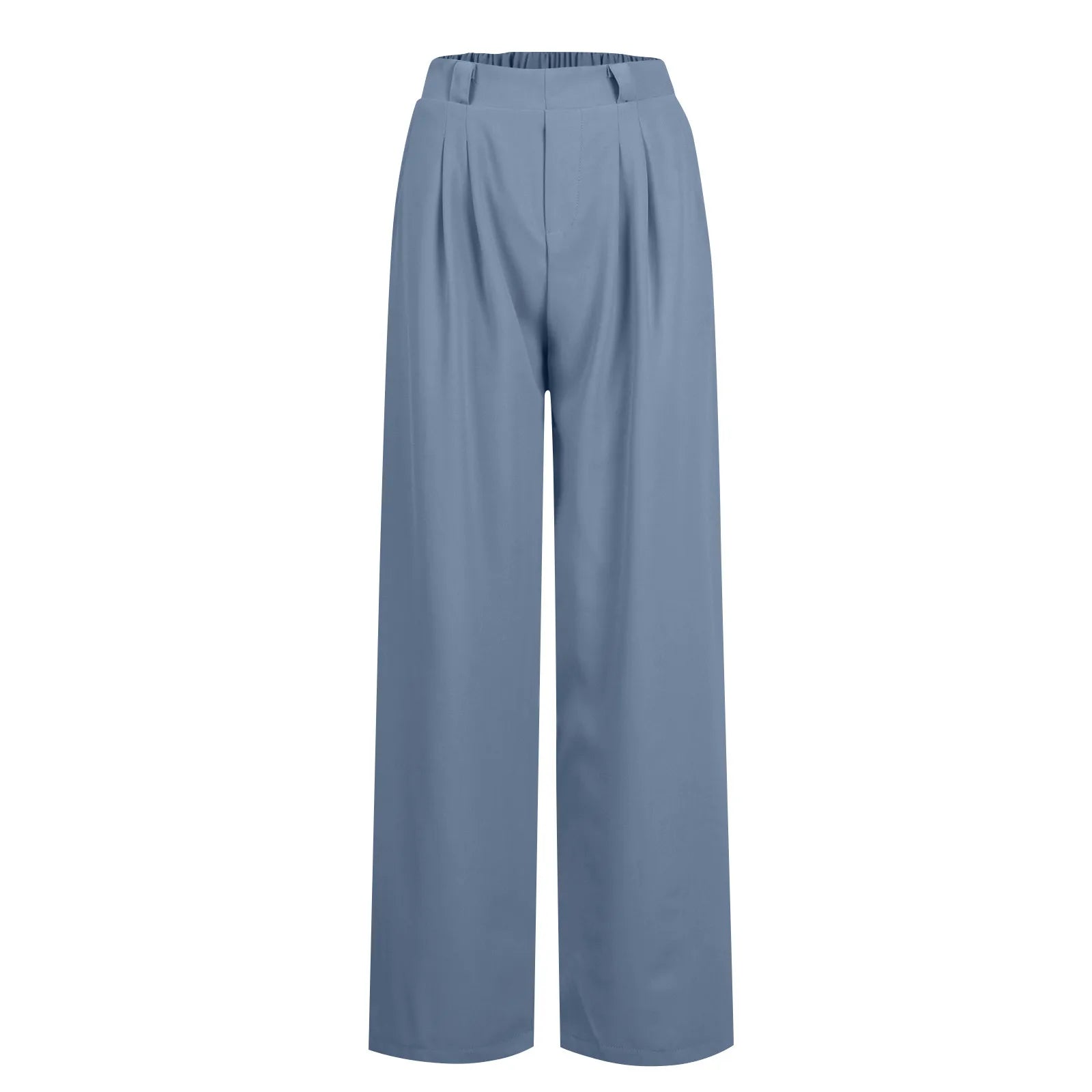 2024 New Pantalones De Mujer Women's Wide Leg Pants Elastic High Waisted Knit Casual Palazzo Pants Trousers With Pockets RT220