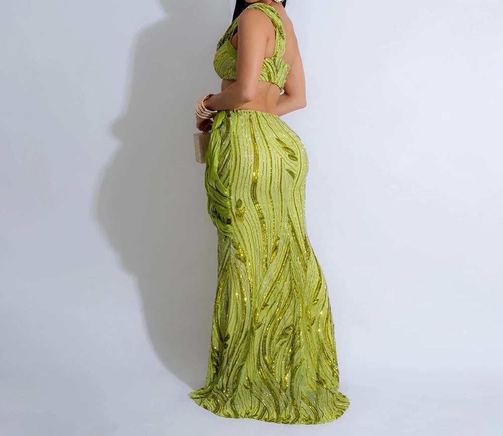 Sexy One-shoulder Long Summer Dress Sequin Birthday Holiday Elegant Party Evening Dresses Luxury Womens Prom Dresses XSY29 RT220