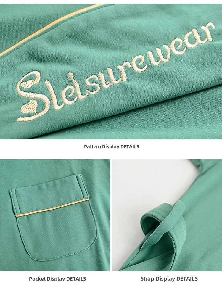 Spring Autumn Long Sleeve Cotton Casual Loose-fit Quick Dry Bathrobe For Women Medium-length Home Use Robe For Young Mothers RT220