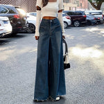 Woman High Waist High Street Wide Leg Jeans Female Loose Designer Pants Girls Fashion Y2k Blue Light Blue Gothic Denim Trousers RT220