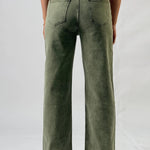 Military Green Fashionable Ladies' Jeans, High-Waisted Long Style, Designed For Street Casual Wear, With Comfortable Fabric.Y2K RT220