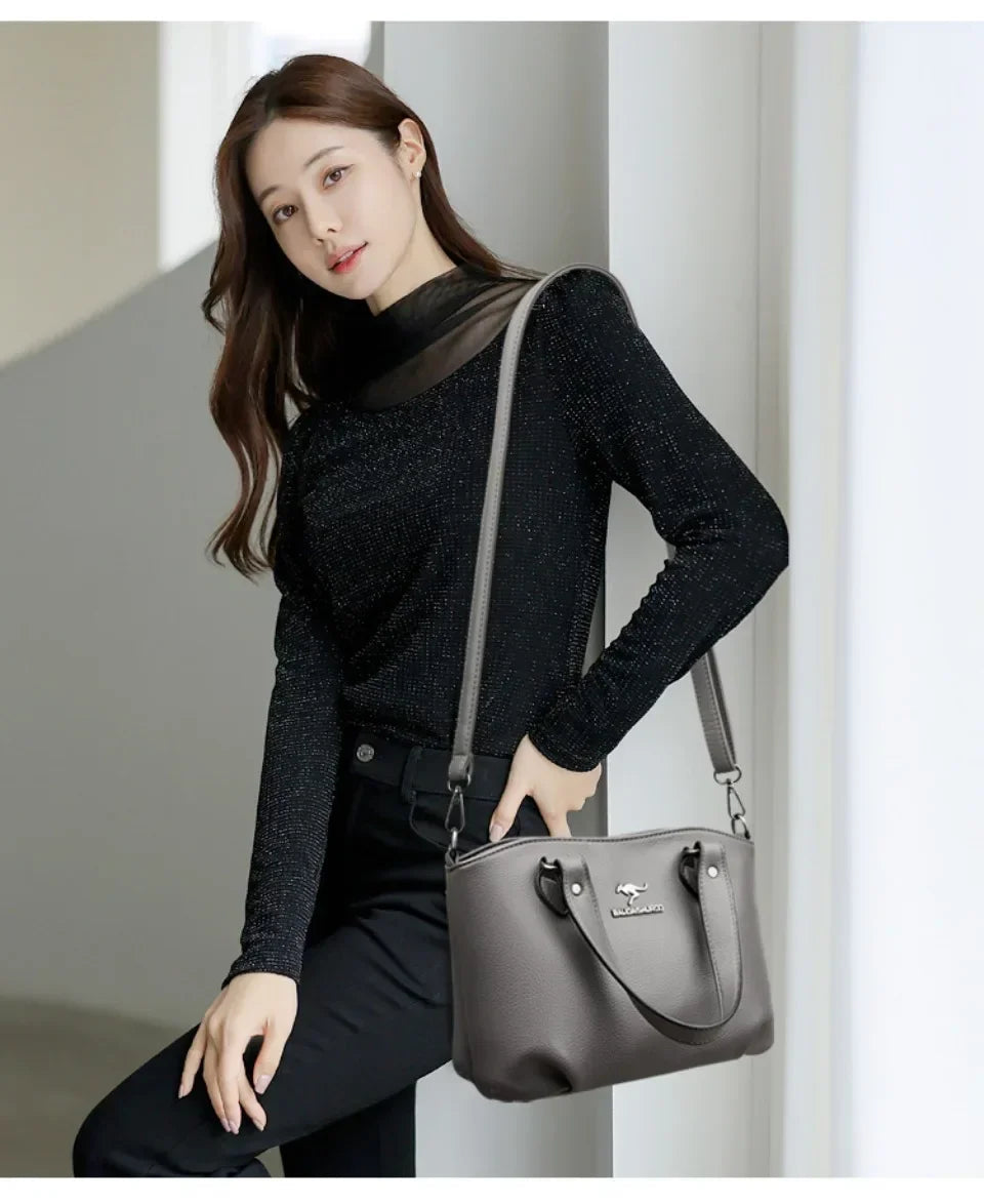 Genuine Soft Leather Shoulder Crossbody Bags for Women Hot sale Luxury Handbag Women Bag Designer Casual Tote Messenger Bag Sac RT220