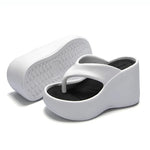 7CM Women's High Heeled Slippers Fashion Street Slides Outdoor Flip Flops Light EVA Comfortable Heightening Shoes RT220