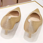 Western Style Fashion Simplicity Party Women Shoes 4.5cm Thin Heels Mid-heels Shallow Pointed Toe Flock Ladies Shoes Wine Red RT220