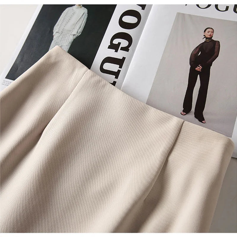 Office Lady Fashion Slim Solid Skirt Koreon Clothing Spring Summer Streetwear New High Waist Elegant Straight Midi Casual Skirts RT220