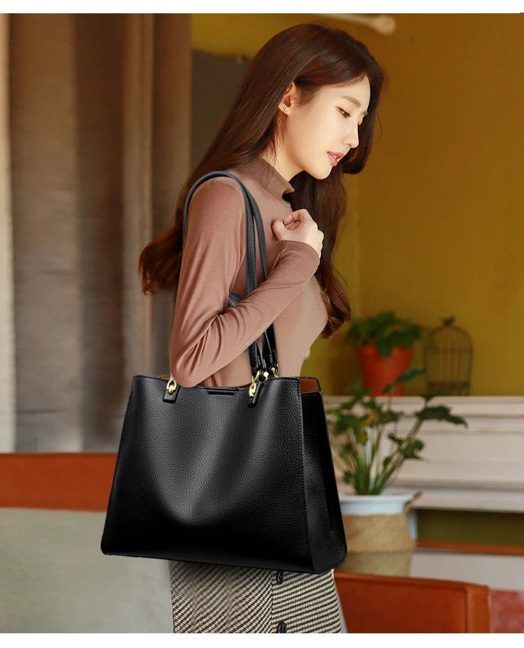 Genuine Brand Luxury Designer Women Bags High Quality Leather Shoulder Crossbody Messenger Tote Bag Large Handbag Purses RT220
