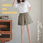High Waisted Casual Linen Shorts Women Gym Workout Shorts Cotton Short Pants Loose-fitting Ladies Short Femme Women Shorts Sport RT220