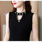 Women Spring New Fashion Sweet Pullovers Base Layers Candy Color Diamonds Hollow Out Knit Vest Slim Versatile Sleeveless Tops RT220