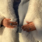 Tossy Winter Fur Feather Overcoat For Women Loose Cardigan Solid Luxury Elegant Jacket Clothes Warm 2025 Fur Feather Outwear RT220