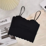 2024 Fashion Summer Sexy Sports Bras for Women Push Up Lingerie Ice Silk Seamless Word Sling Female Tube Top White Top Tanks RT220