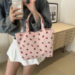 Fresh Sweet Girl Handbag Fashionable High End Corduroy Printed Shoulder Bag Leisure Shopping Commuter Women's Underarm Bag RT220