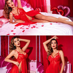 New Sexy Nightgown White Lace Babydoll Set Women's Romantic Sheer Floral Lingerie Flowy Skirt Chemise Mini Dress Hot Sale Nighty RT220