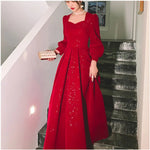 Red Elegant Fish Tail Dress 2025 Performance Host Bridesmaid Group Graduation Ceremony Ball Gown for Sisters RT220