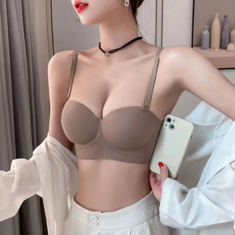 Women's Bra  Half Cup Push Up Small Breasts Show Bigger Side Breasts Seamless Sling Bra No Wires Sexy Sling Bra RT220