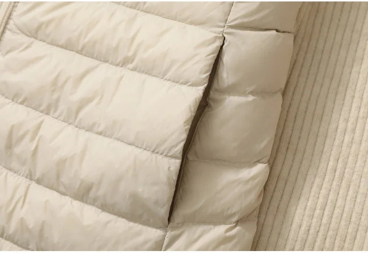 New Fashion Female Sleeveless Jacket Women Winter Light White Duck Down Jacket Slim Puffer Vest Portable Windproof Down Coat RT220