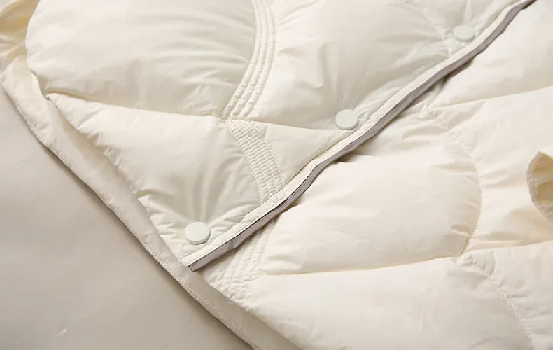 2024 Winter New Fashion Stand Collar X-Long Women Down Jackets Female Casual Loose Ultra Lightweigh White Duck Down Warm Coat RT220