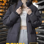 Maden Women Down Jacket Autumn Winter 90% White Duck Down Thickened and Warm Stand Collar Outerwear Coat Windproof Jacket RT220