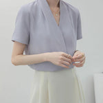 2025 Fashion Summer Short Sleeve V-Neck Women Blouse White Blouse Shirt Women Tops Blouses Shirts Blusas Para Mujer Camisas XL86 RT220