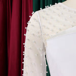 Luxury Jumpsuits & Rompers for Women Round Neck Beaded Transparent Sleeve High Waisted Elegant Female Birthday Party Overalls RT220