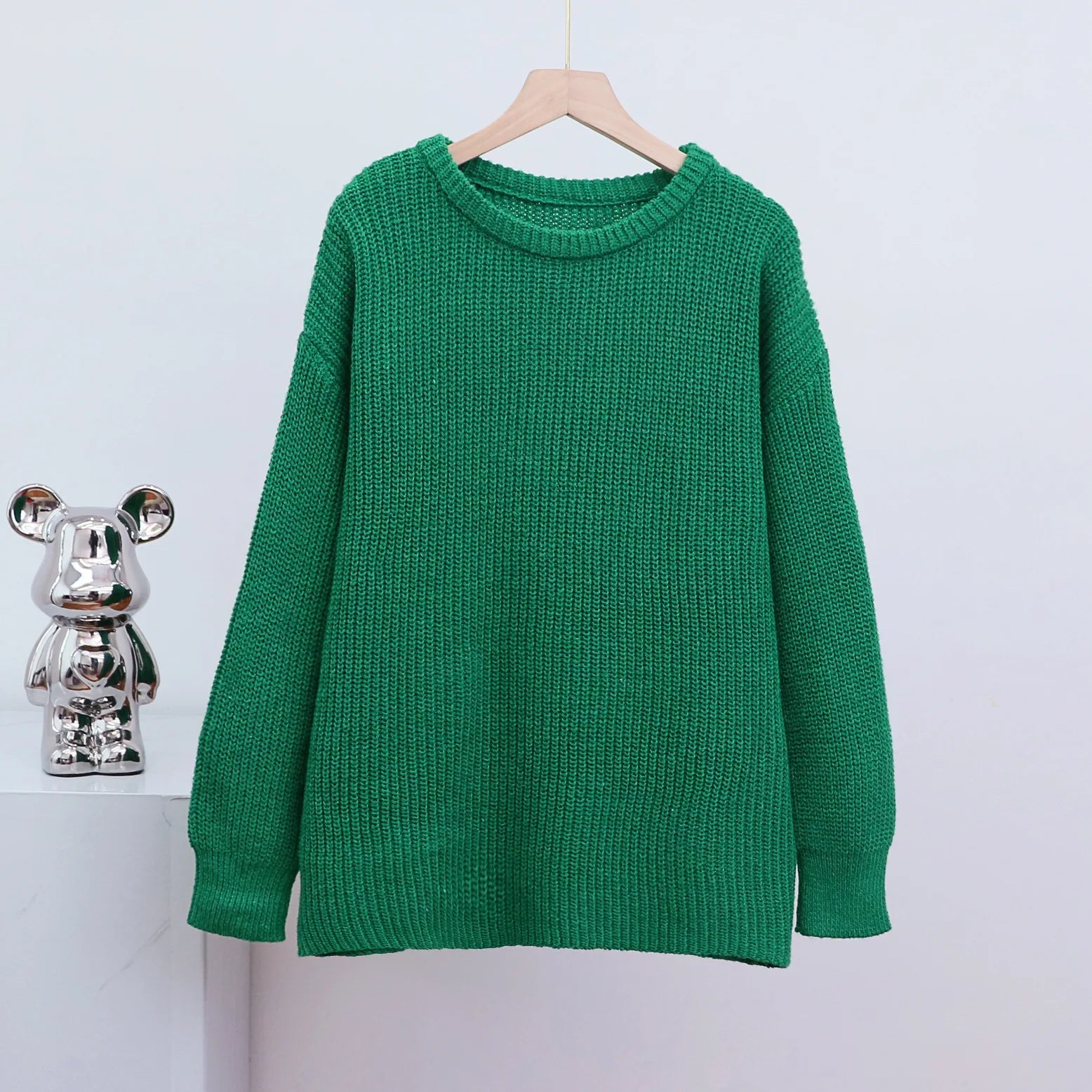 Casual O-neck Long Sleeve Sweater Blouse Office Lady Autumn Winter Fashion Elegant Solid Knitted Sweater For Women 2023 Female RT220