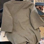 Women Three dimensional Love Ironing Short-sleeved T-shirt 2023 Summer New Casual Fashion Loose Grey Pullover Female RT220