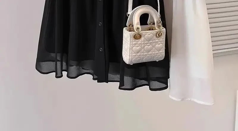 Spliced fake Two-piece Polo Collar Suit Shirt for Women in Summer Loose and Versatile Slim Top RT220