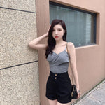 Plus Velvet Thicker Shorts Women Korean Style All-match Sexy Kpop High Waist Autumn Winter Club Streetwear Fashion Solid Buttons RT220