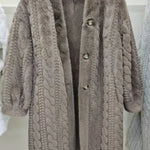 Women Fur Cardigan Thickened Long 2024Autumn Winter V-neck Jacket Female Loose Simple Leisure With Buttons Casual Faux Fur Coat RT220