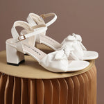 Buckle Strap 2025 Sandals Comfort Shoes for Women Square Toe Block Heels Large Size Suit Female Beige New Fashion Chunky Girls RT220