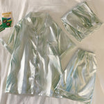 Honey Peach Print Lace Korean Ins Style Pajamas Women Y2k Three-piece Set Classy Sweet Cute Lady Lounge 2024 New Spring Homewear RT220