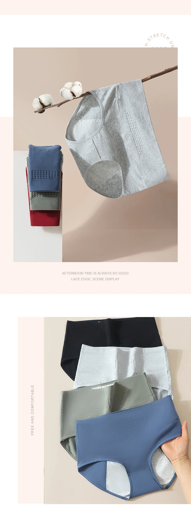 High Waist Leak Proof Menstrual  Women's Panties Widen Period Pants Physiological Underwear Cotton Plus Size L-4XL Female Briefs RT220