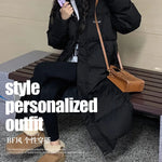 ITOOLIN Women oversize Loose Coat Zipper Pockets Down Coat Turtleneck Thicken Long Coat Casual Parkas Women 2023 Autumn Winter RT220