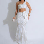 Sexy One-shoulder Long Summer Dress Sequin Birthday Holiday Elegant Party Evening Dresses Luxury Womens Prom Dresses XSY29 RT220