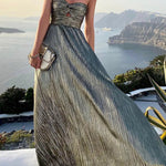 Sleeveless Chest Wrapping Dress Summer Women Sexy Hollow Out Solid Strapless Ladies Maxi Party Dress Fashion Streetwear Vestidos RT220