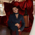 Trendix Elegant Blazer 2 Piece Sets Women V Neck Patchwork Scarf Lace Up Jackets Femme Bodycon Skirt And Commuting Blazers Suits RT220