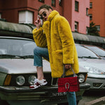 Thick Faux Fur Jacket Women Wine Red Autumn Winter Korean Maxi Coat Long Warm Luxury Fur Black Parkas Bontjas Furry Outerwear RT220