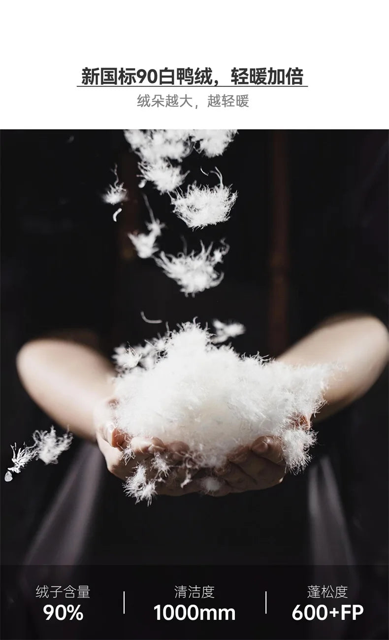 Maden Women Down Jacket Autumn Winter 90% White Duck Down Thickened and Warm Stand Collar Outerwear Coat Windproof Jacket RT220